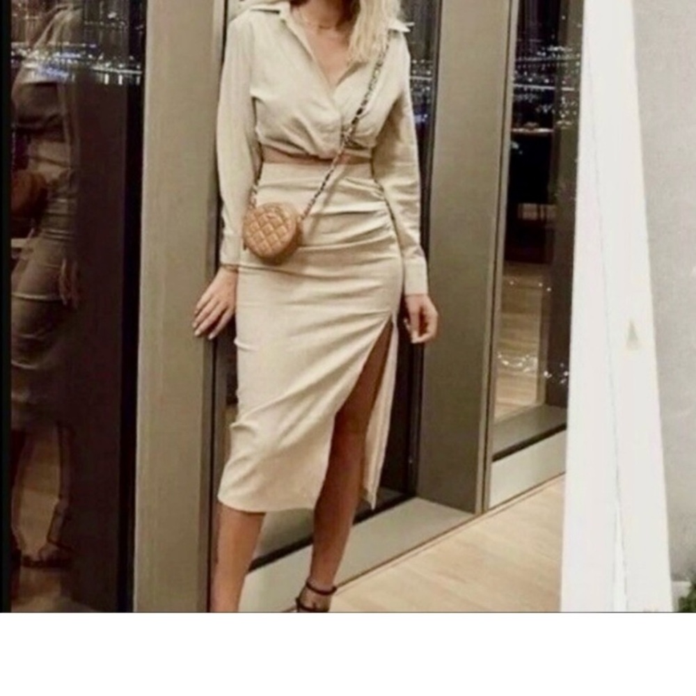 ZARA WOMAN LINEN BLEND SKIRT